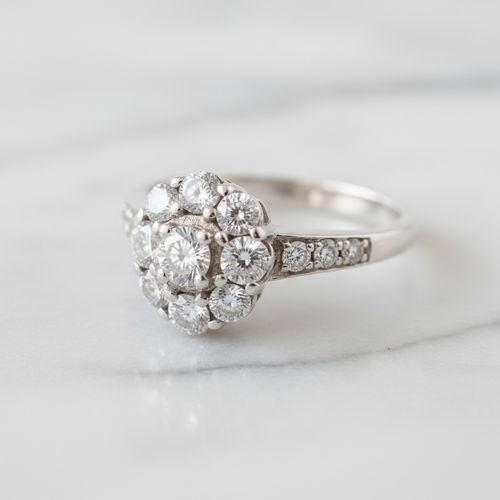 Diamond Cluster Estate Dinner Ring